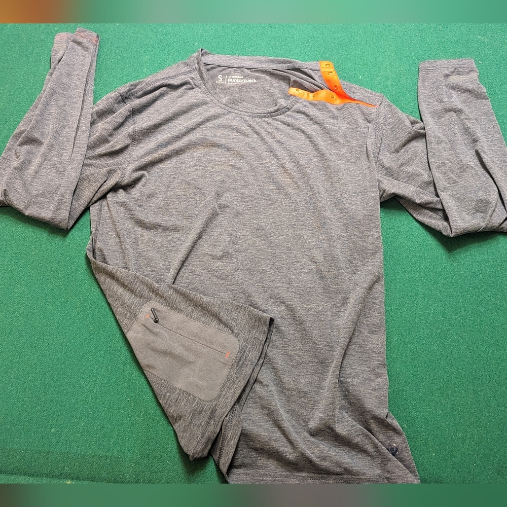 Brooks Men’s PureProject Long Sleeve Henley, blue size small